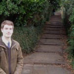 Cllr Nicholas Coombes at the Darlington Place steps