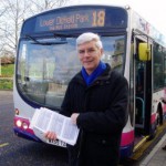 David Martin with the bus petition