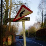 North Rd damaged sign