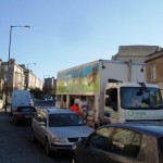 recycling lorry on Bathwick Hill