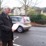 David Martin inspects the school crossing site