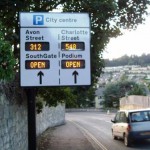 car park spaces sign